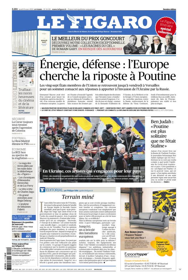 Le Figaro édition numérique du 10 mars 2022