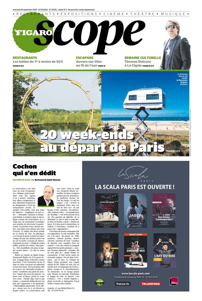 Le Figaro Une du 30 septembre 2020