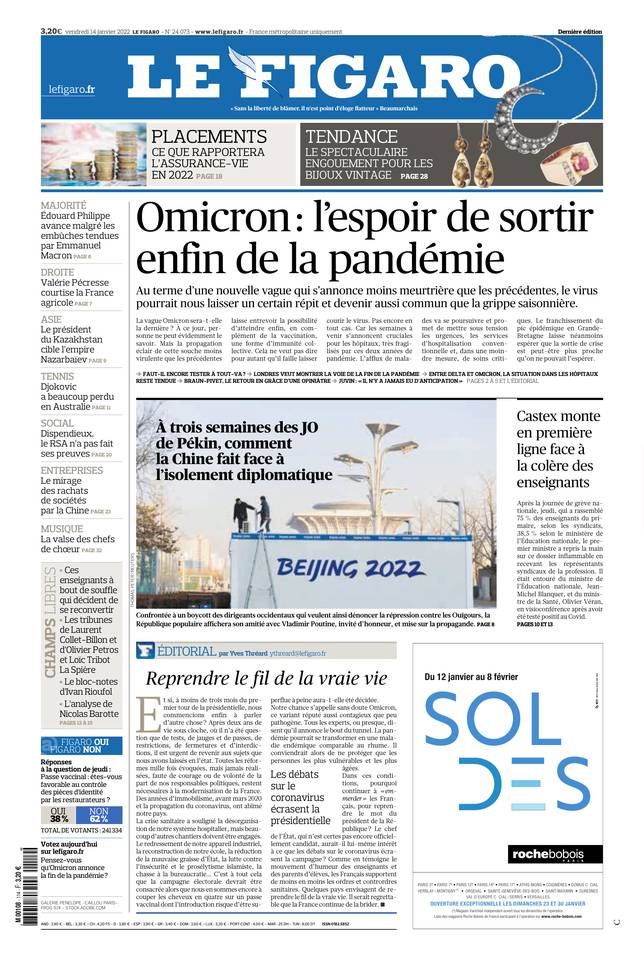 Le Figaro du 14 janvier 2022