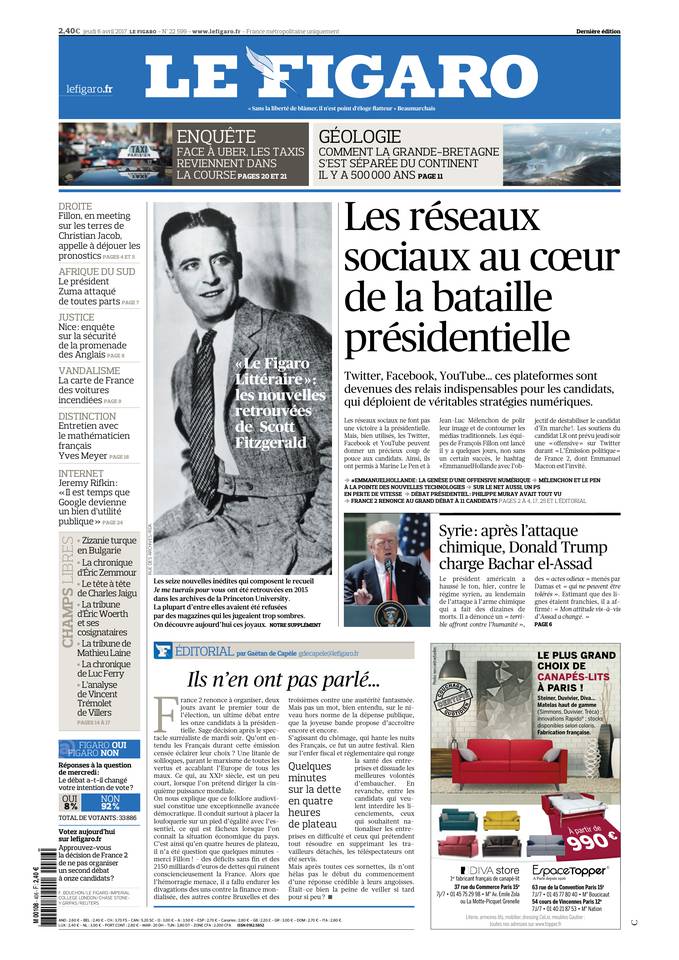 Le Figaro Une du 6 avril 2017