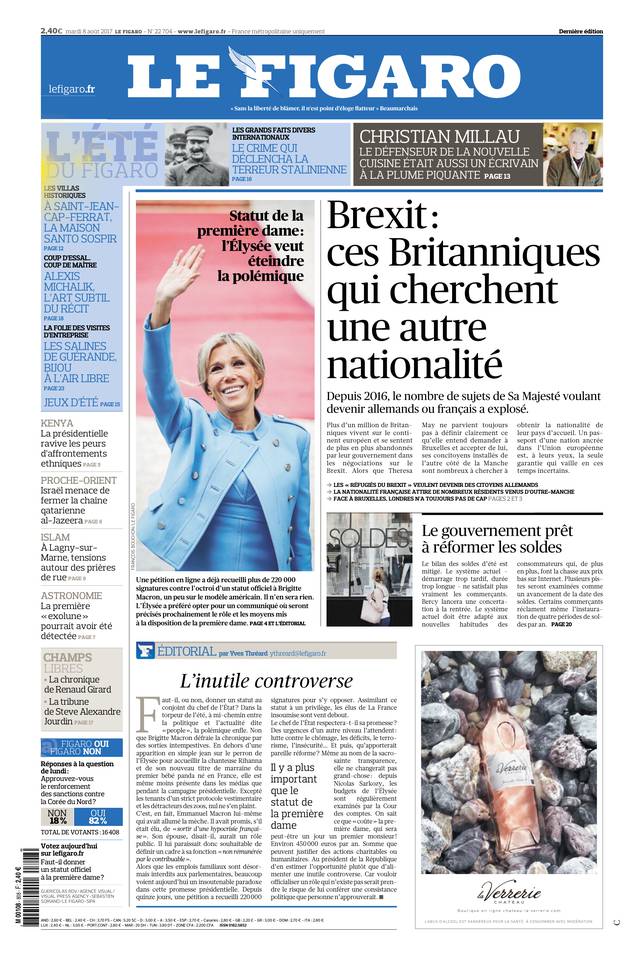 Le Figaro Du 08 Aout 2017 Le Kiosque Figaro Digital