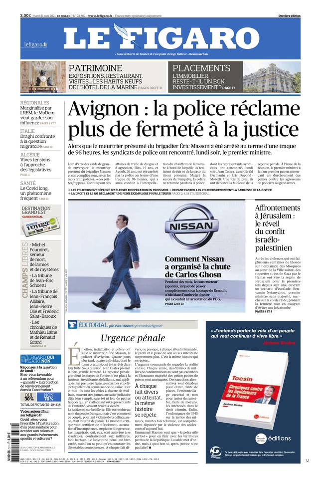 Le Figaro Une du 11 mai 2021