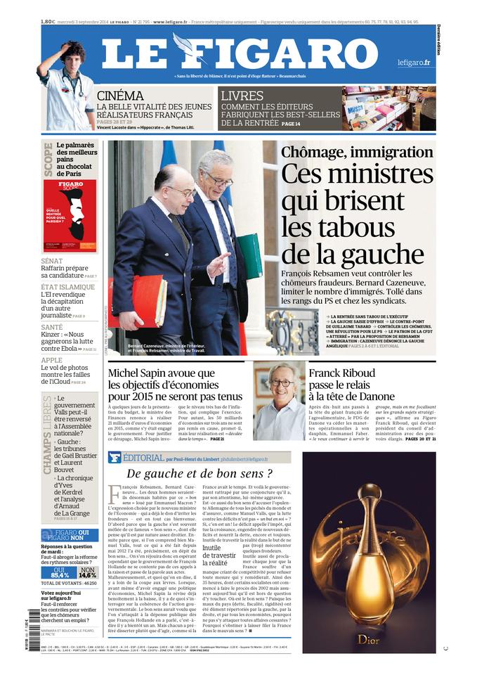Le Journal Le Figaro Paraît Tous Les Jours C'est Un