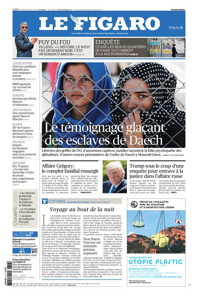 Le Figaro Une du 16 juin 2017