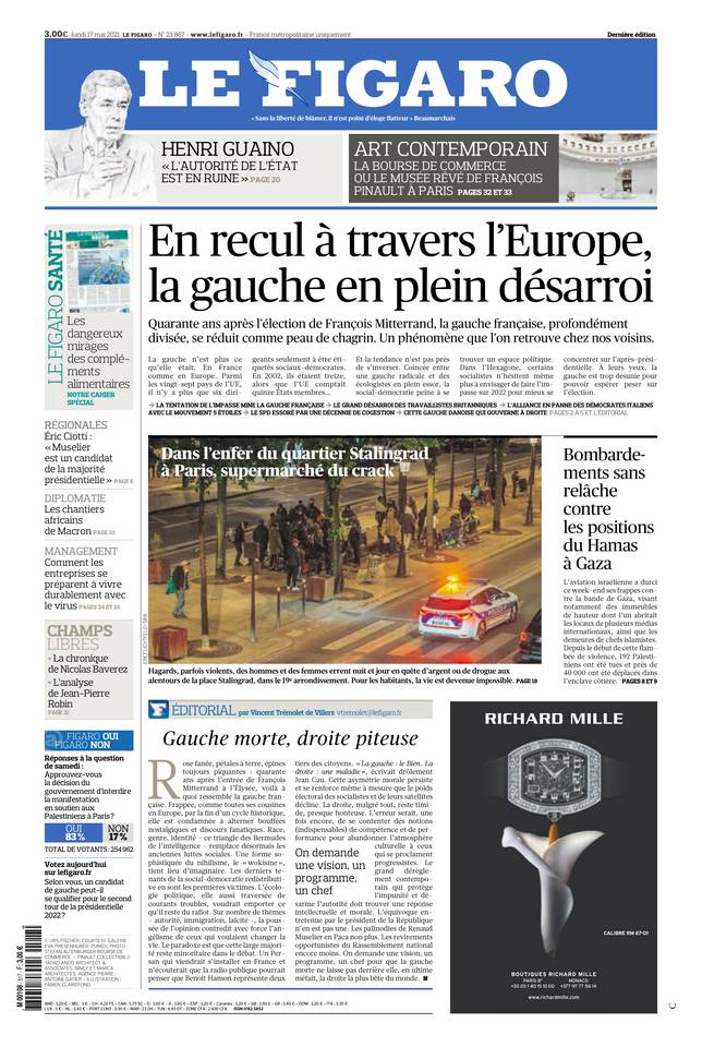 Le Figaro Une du 17 mai 2021