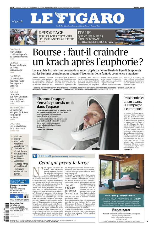 Le Figaro Du 23 Avril 2021 Le Kiosque Figaro Digital