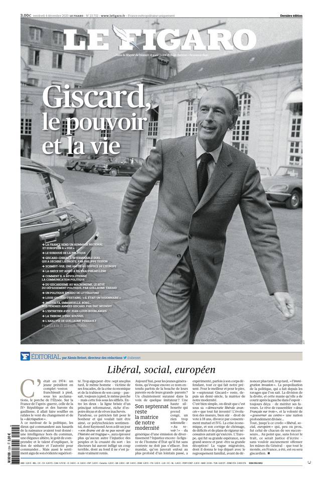 Le Figaro Une du 4 décembre 2020
