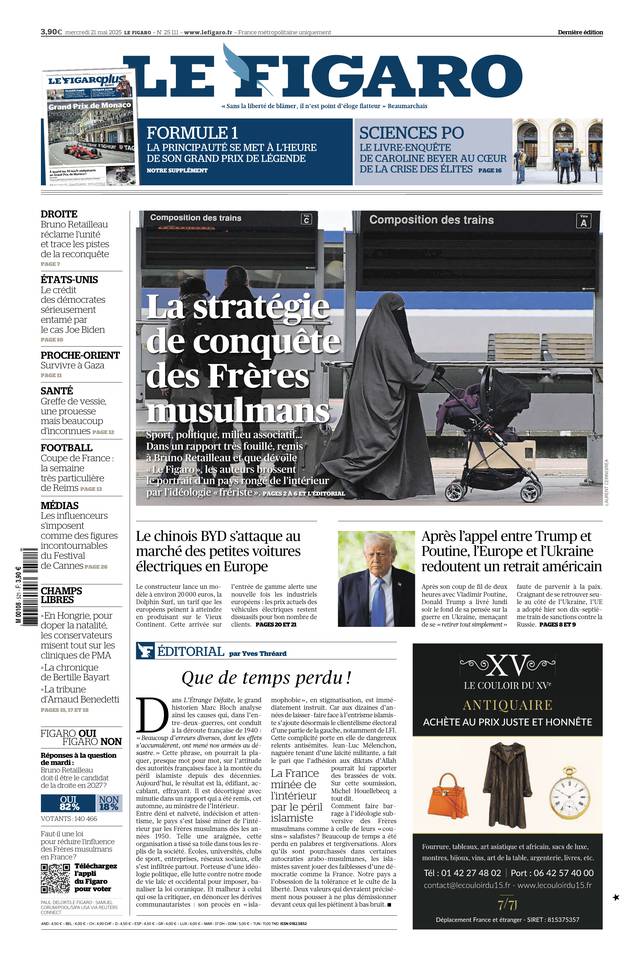 Le Figaro Une du 21 mai 2025