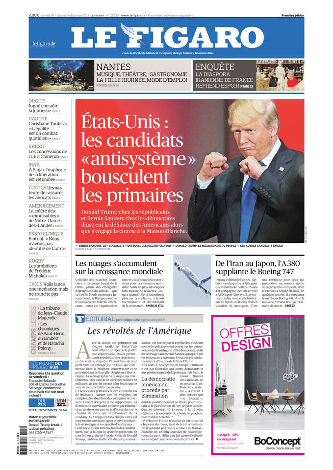 Le Figaro Du 30 Janvier 2016 Le Kiosque Figaro Digital