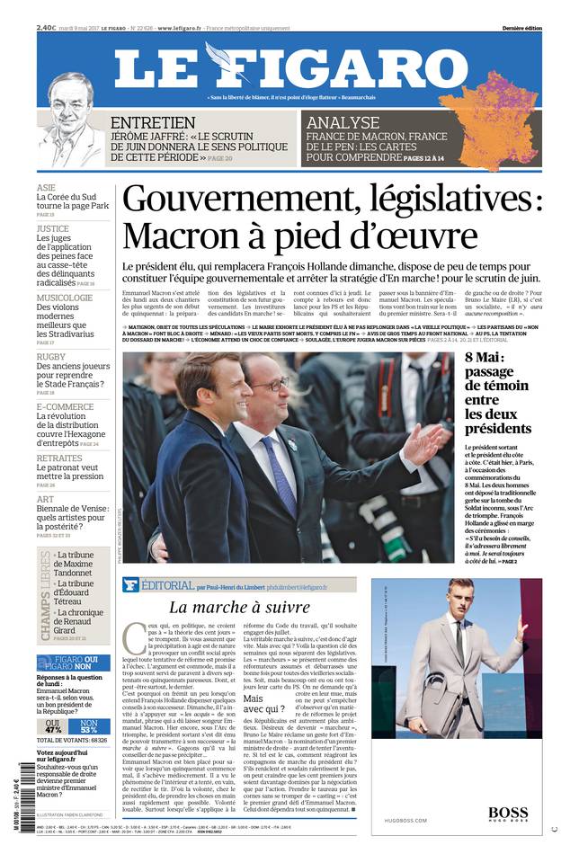 Le Figaro Une du 9 mai 2017