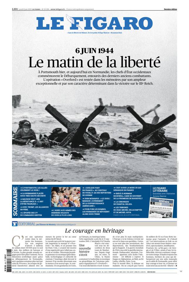 Le Figaro Une du 6 juin 2019