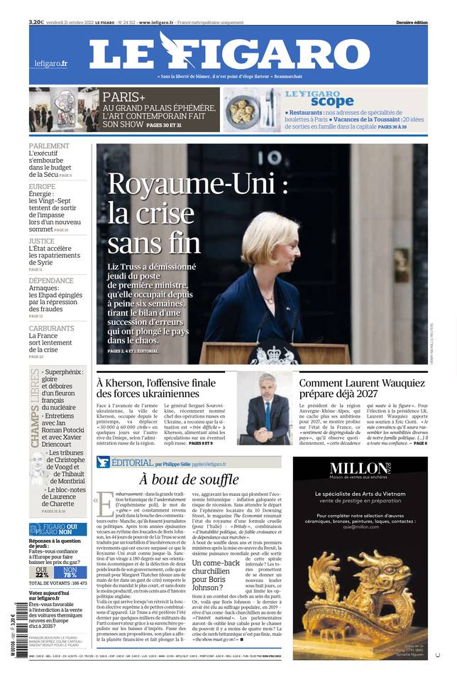 Le Figaro édition Numérique Du 21 Octobre 2022