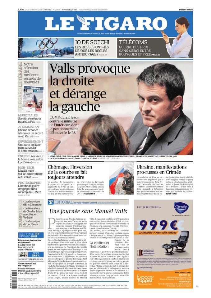 Le Journal Le Figaro Paraît Tous Les Jours C'est Un