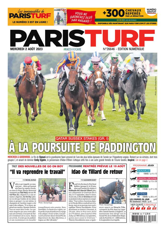 2 Août 2023 - Le Quotidien - Paris Turf