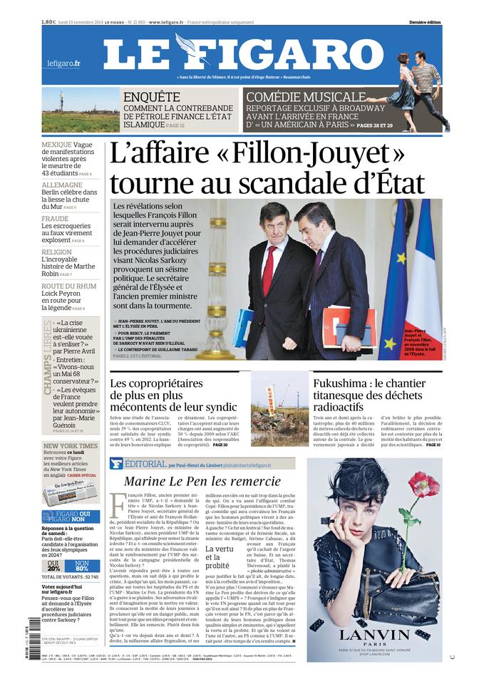 Le Figaro du 10 novembre 2014 Le Kiosque Figaro Digital Le Figaro du 10 novembre 2014 Le Kiosque Figaro Digital