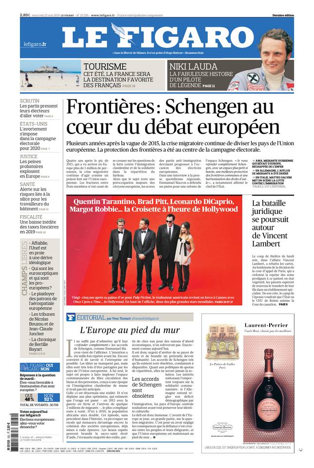 Le Figaro Une du 22 mai 2019