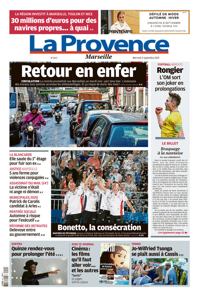 La Provence Marseille Edition Du 4 Sept 2019 Sfr Presse