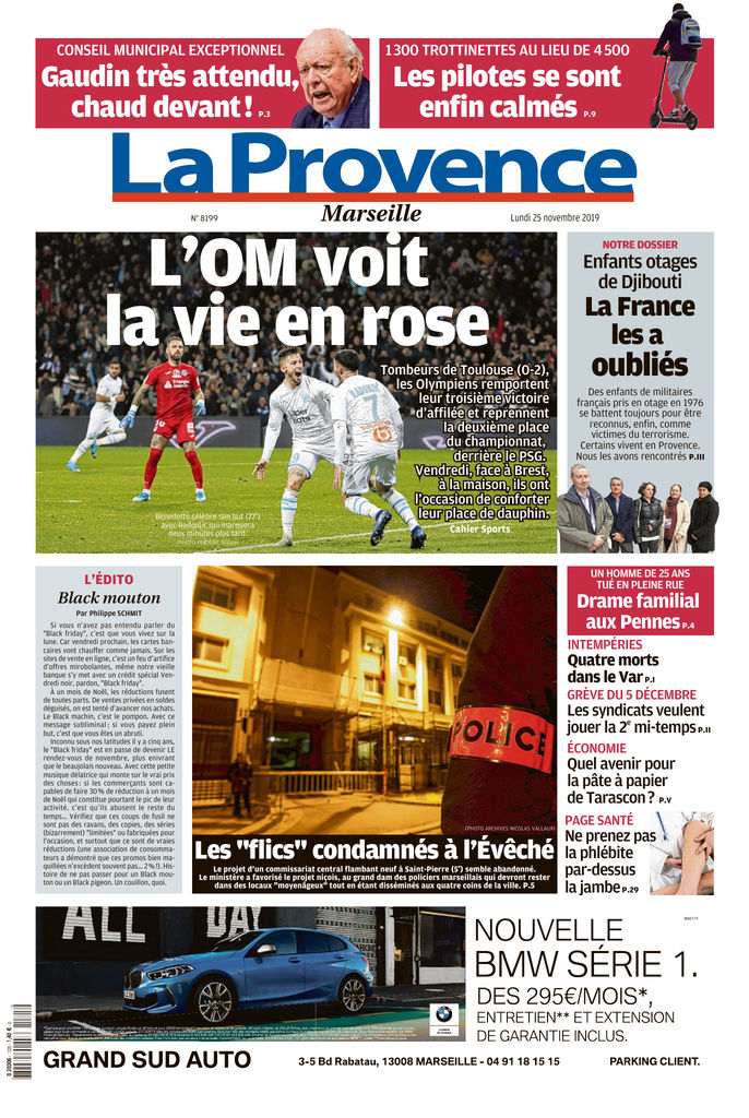 La Provence Marseille Edition Du 25 Nov 2019 Sfr Presse