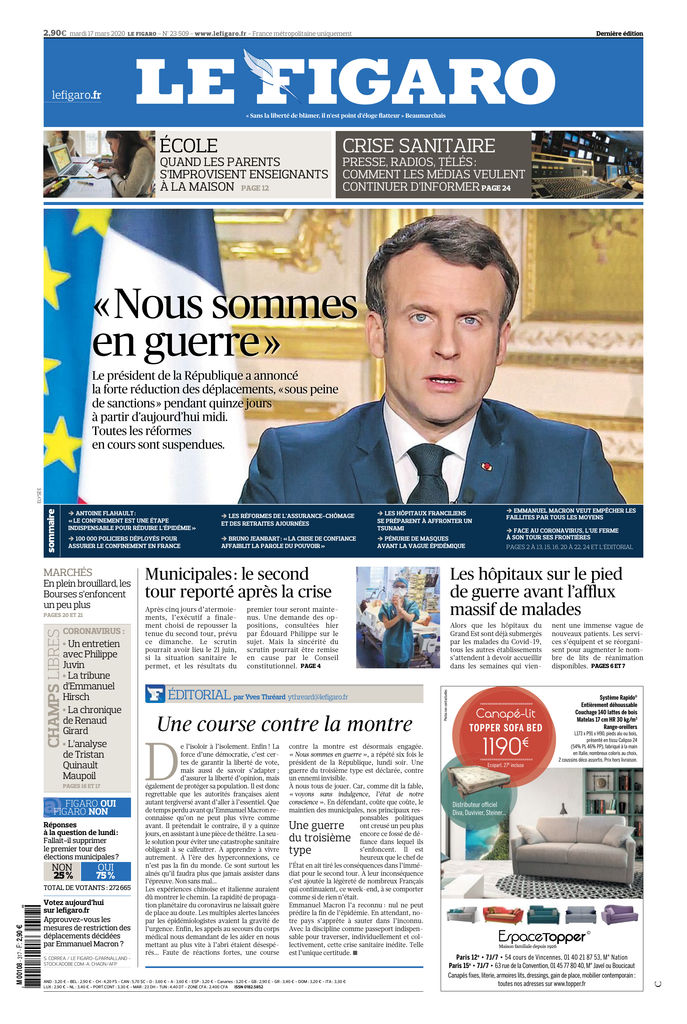 Le Figaro - Edition du 17 Mars 2020 | SFR Presse