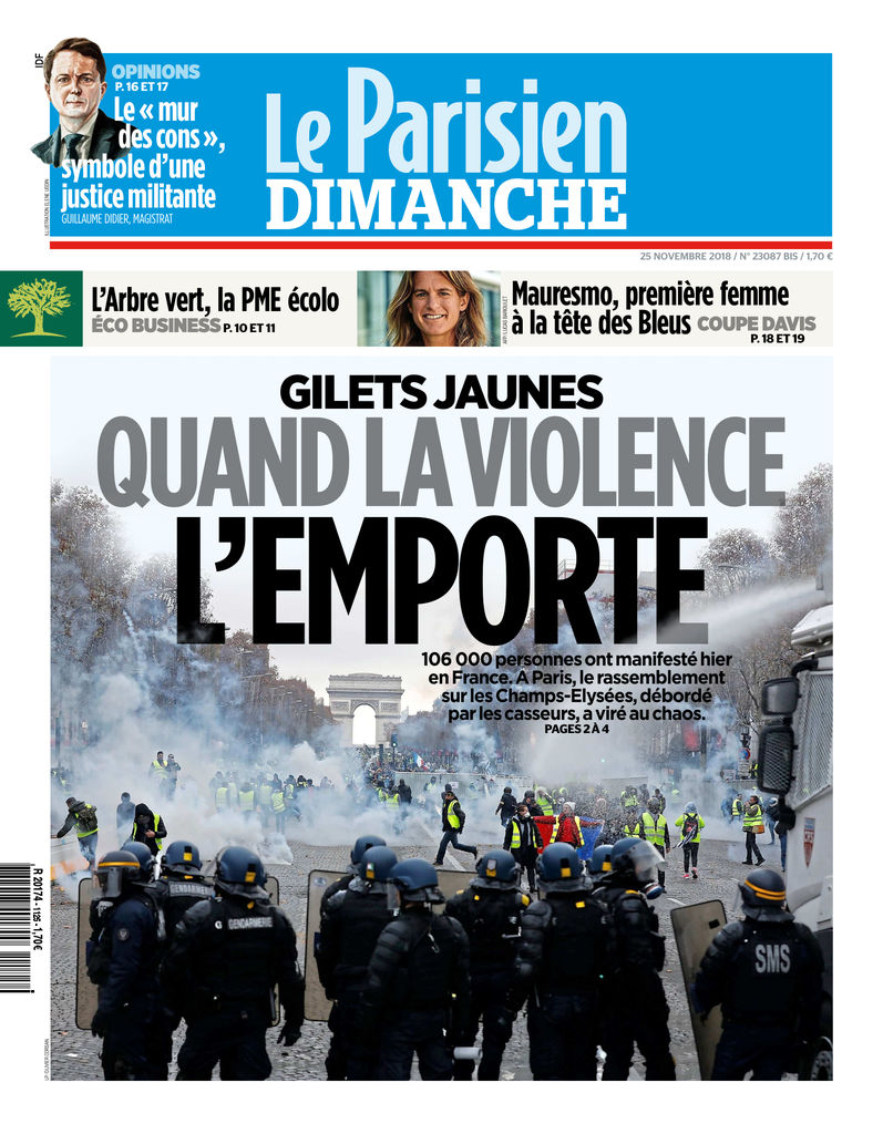 Le Parisien Paris 75 Edition Du 25 Nov 2018 Sfr Presse