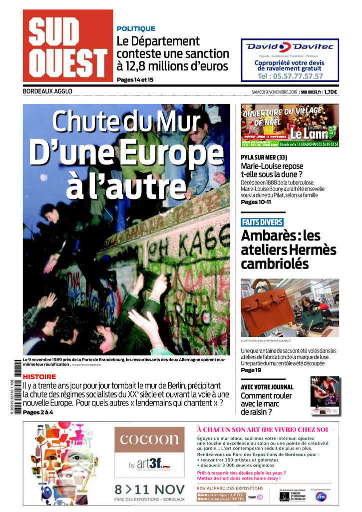 Sud Ouest Bordeaux Agglo Edition Du 9 Nov 2019 Sfr Presse