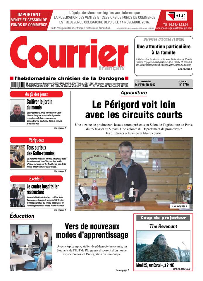 Courrier Français 24 février 2017 Courrier Français du 24 février 2017 à télécharger sur iPad