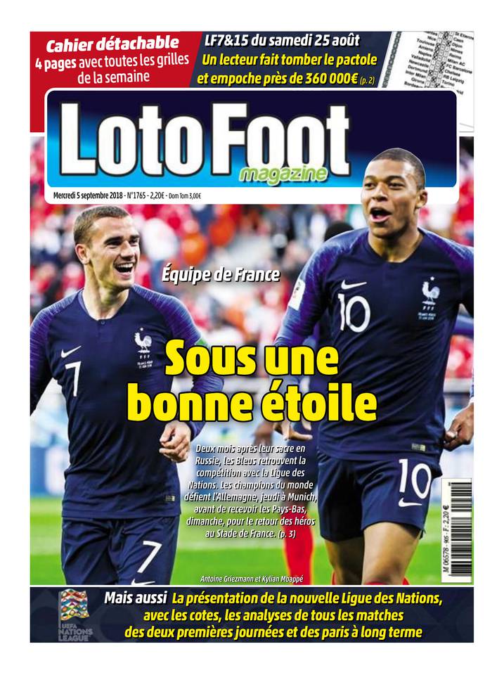 Loto Foot Magazine 05 septembre 2018 Loto Foot Magazine du 05 septembre 2018 à télécharger sur iPad