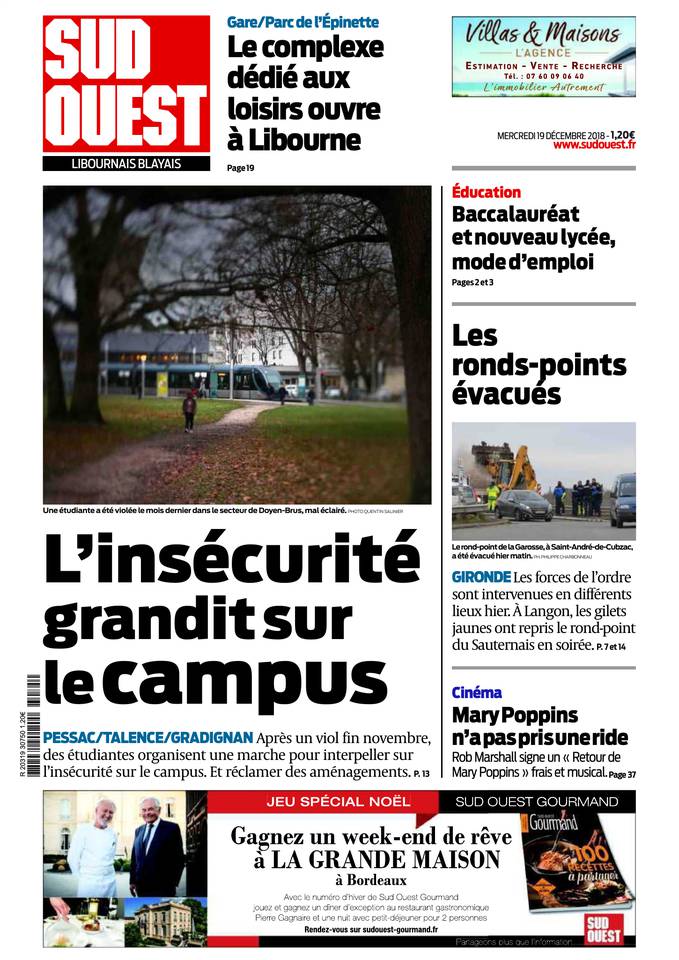 Sud Ouest 19 décembre 2018 Abonnement Sud Ouest Pas Cher avec BOUQUET INFO ePresse.fr
