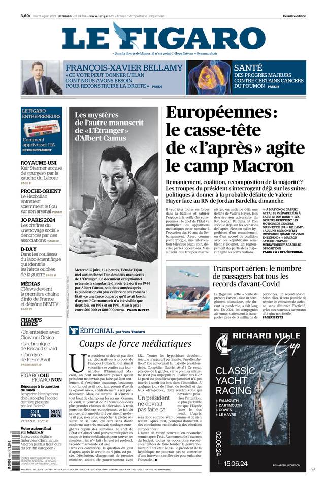 Le Figaro Une du 4 juin 2024