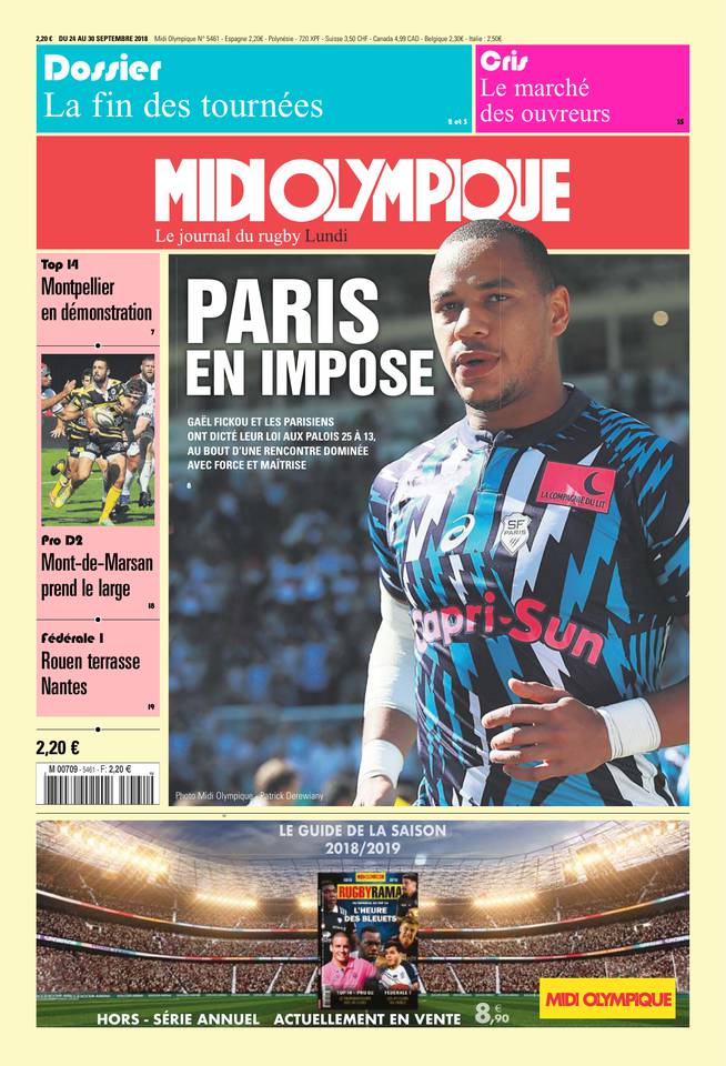 Midi Olympique Rouge 24 septembre 2018 Midi Olympique Rouge N°5461 du 24 septembre 2018 à télécharger sur iPad