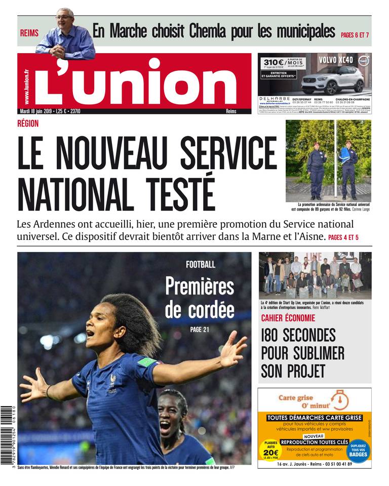 L'Union Ardennes 18 juin 2019 L'Union Ardennes - Reims du 18 juin 2019