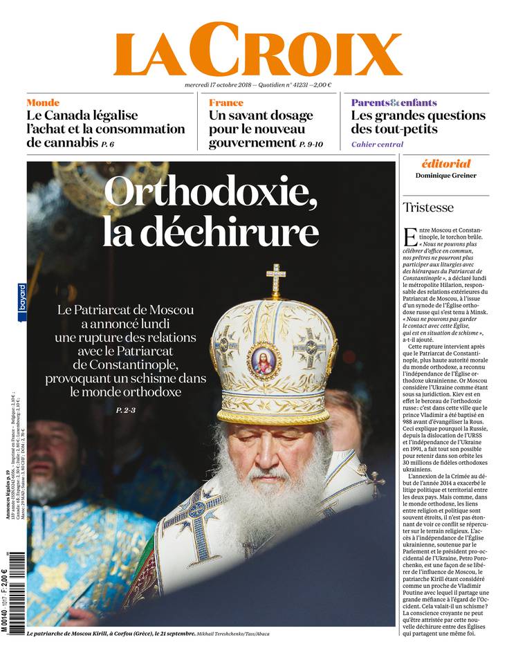 La Croix 17 octobre 2018 La Croix du 17 octobre 2018 à télécharger sur iPad