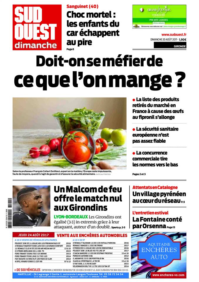 Sud Ouest Dimanche 20 août 2017 Abonnement Sud Ouest Pas Cher avec BOUQUET INFO ePresse.fr