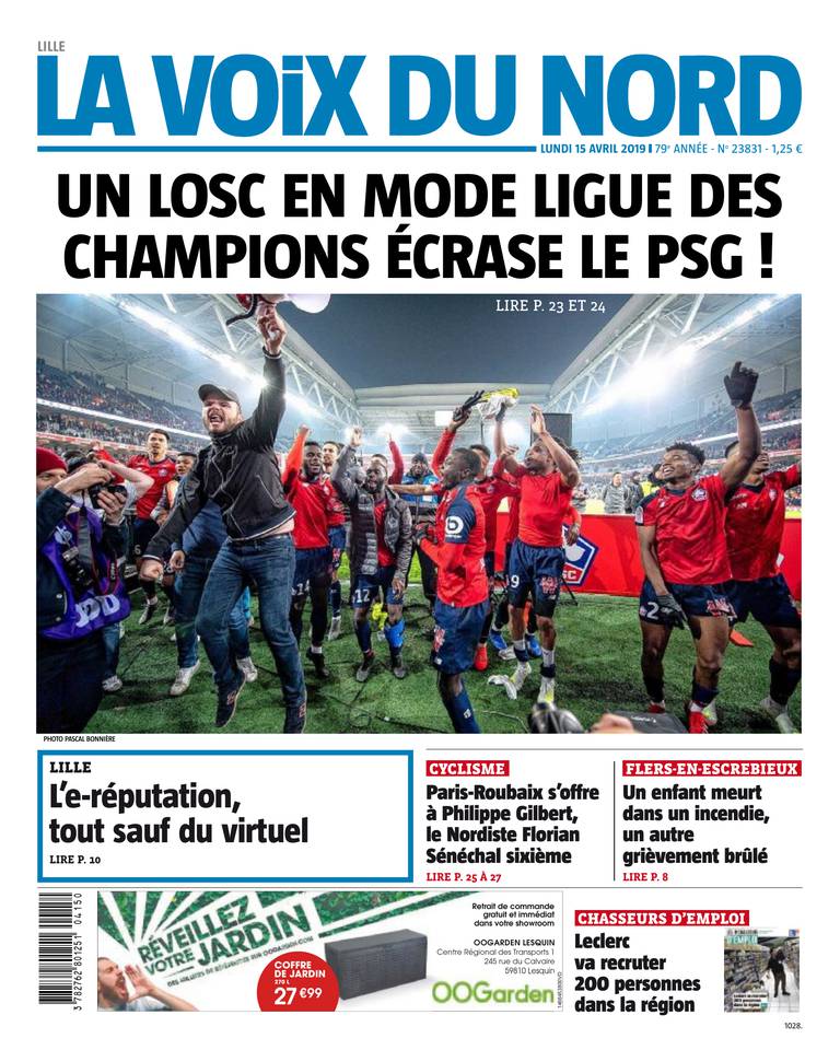 La Voix du Nord 15 avril 2019 La Voix du Nord du 15 avril 2019 à télécharger sur iPad
