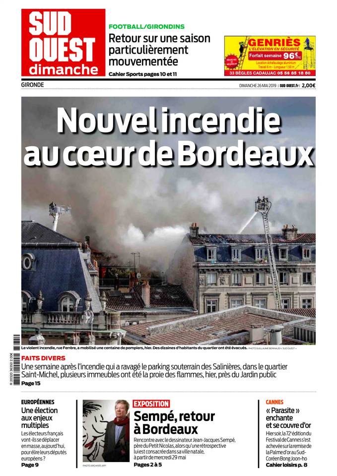 Sud Ouest Dimanche 26 mai 2019 Sud Ouest Dimanche du 26 mai 2019 à télécharger sur iPad