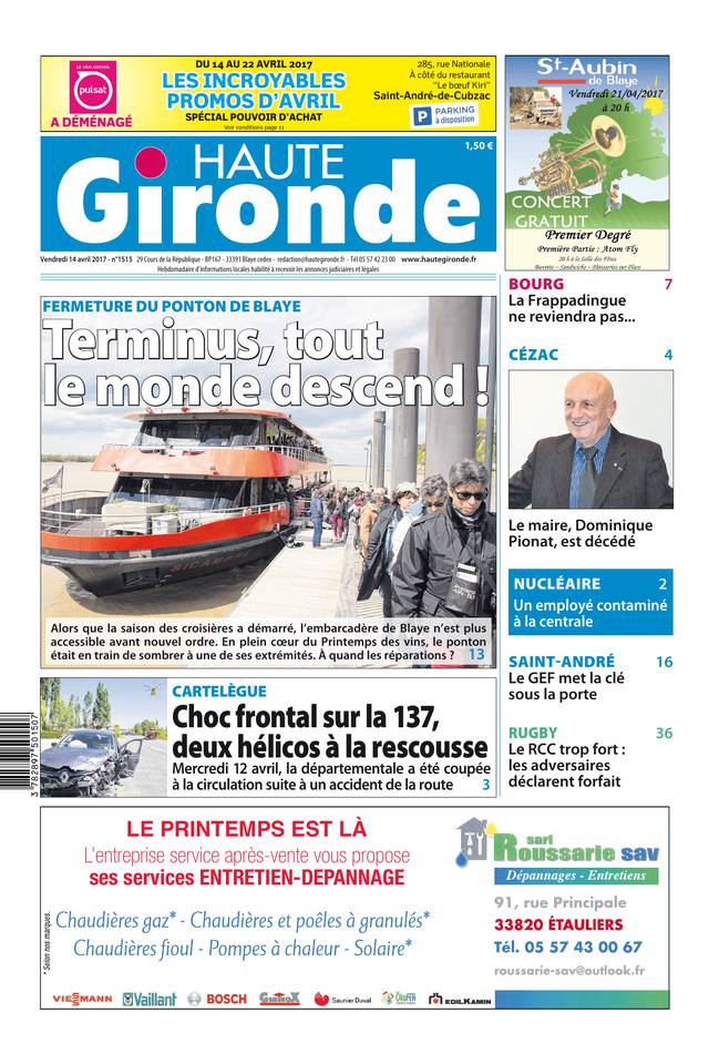 Haute Gironde 14 avril 2017 Haute Gironde du 14 avril 2017 à télécharger sur iPad
