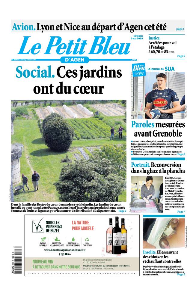 Le Petit Bleu d'Agen 03 mai 2019 Le Petit Bleu d'Agen du 03 mai 2019 à télécharger sur iPad