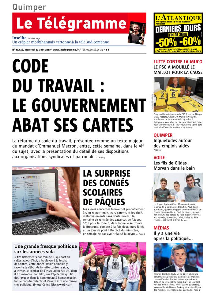 Le Télégramme 23 août 2017 Abonnement Le Télégramme Pas Cher avec BOUQUET INFO ePresse.fr