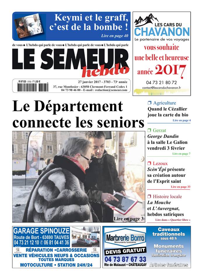 Le Semeur Hebdo 27 janvier 2017 Le Semeur Hebdo du 27 janvier 2017 à télécharger sur iPad