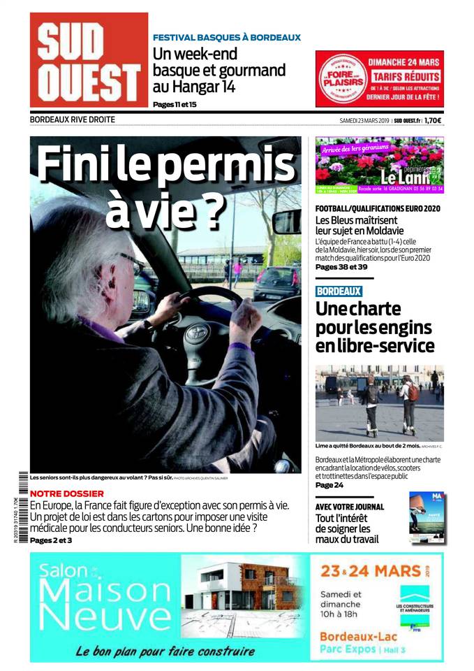 Sud Ouest 23 mars 2019 Abonnement Sud Ouest Pas Cher avec BOUQUET INFO ePresse.fr