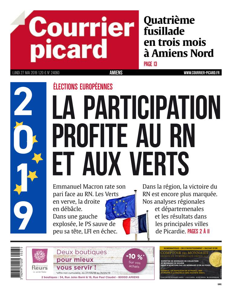 Courrier Picard 27 mai 2019 Courrier Picard - Amiens du 27 mai 2019