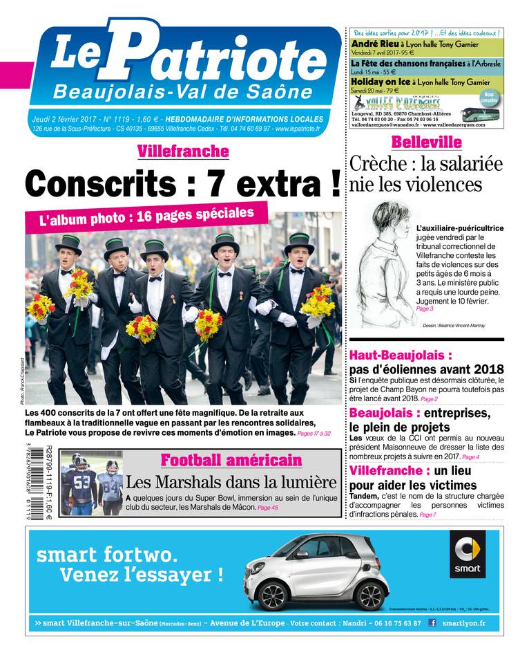Le Patriote Beaujolais 02 février 2017 Le Patriote Beaujolais du 02 février 2017 à télécharger sur iPad