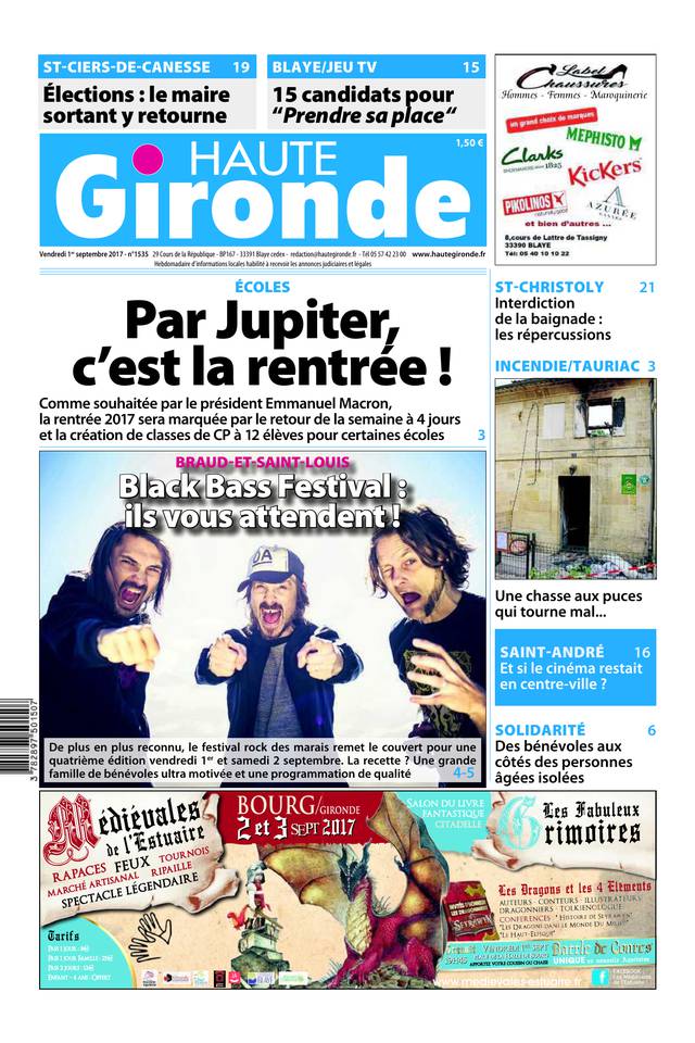 Haute Gironde 01 septembre 2017 Haute Gironde du 01 septembre 2017 à télécharger sur iPad