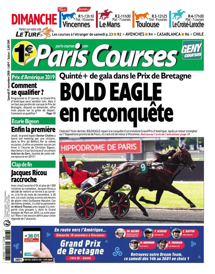 Paris Courses 17 novembre 2018 Abonnement Paris Courses Pas Cher avec le BOUQUET ePresse.fr