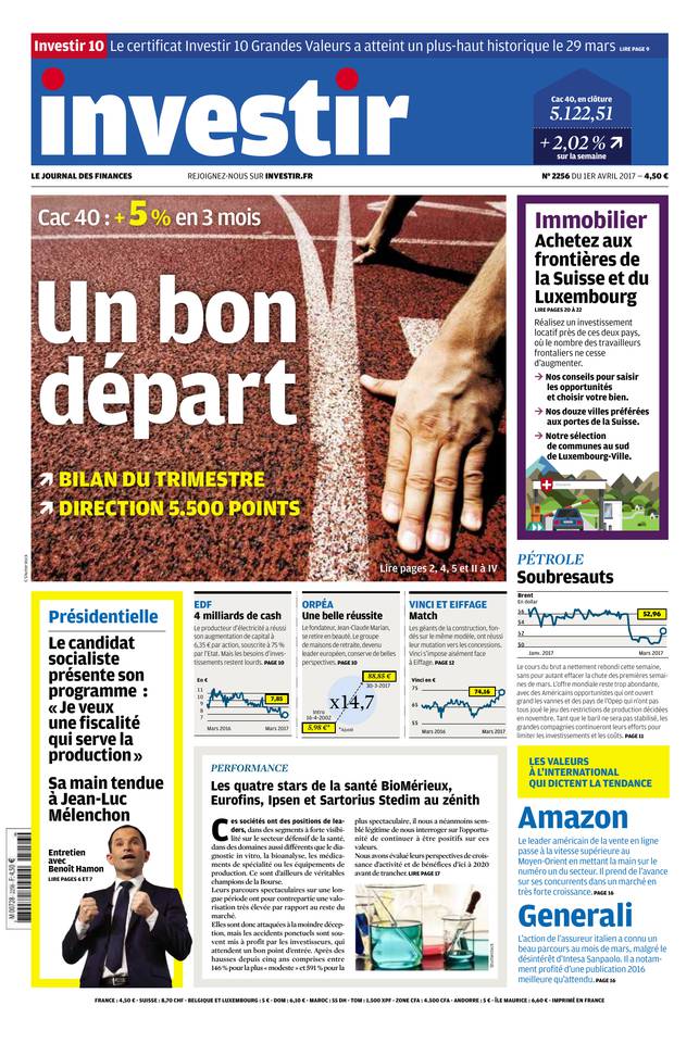 Investir 01 avril 2017 Investir N°2256 du 01 avril 2017 à télécharger sur iPad