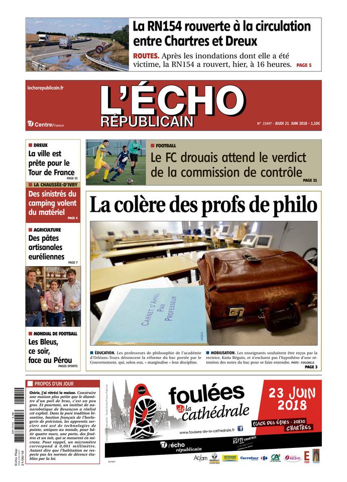 L'Écho Républicain 21 juin 2018 Abonnement L'Écho Républicain Pas Cher avec BOUQUET INFO ePresse.fr