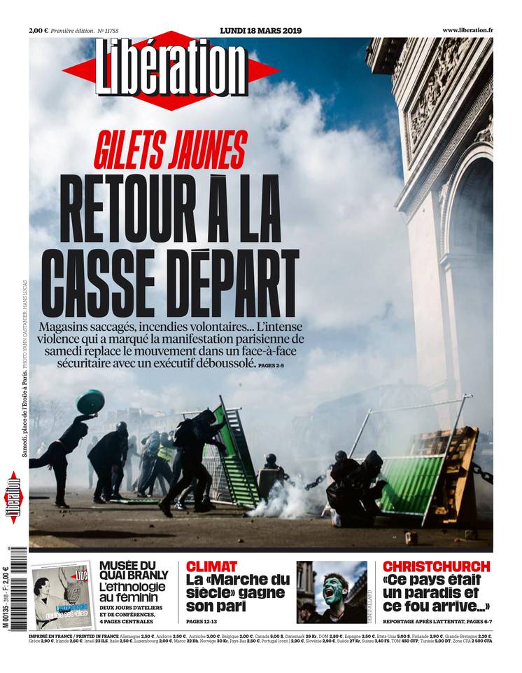 Libération 18 mars 2019 Libération du 18 mars 2019 à télécharger sur iPad