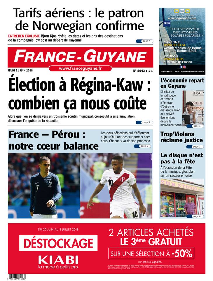France-Guyane 21 juin 2018 Abonnement France-Guyane Pas Cher avec le BOUQUET ePresse.fr
