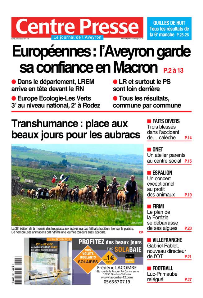 Centre Presse Aveyron 27 mai 2019 Abonnement Centre Presse Aveyron Pas Cher avec BOUQUET ePresse.fr