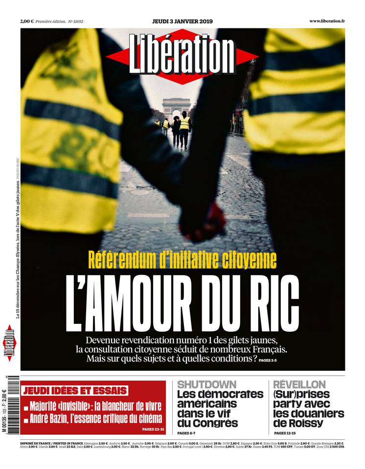 Libération 03 janvier 2019 Libération du 03 janvier 2019 à télécharger sur iPad